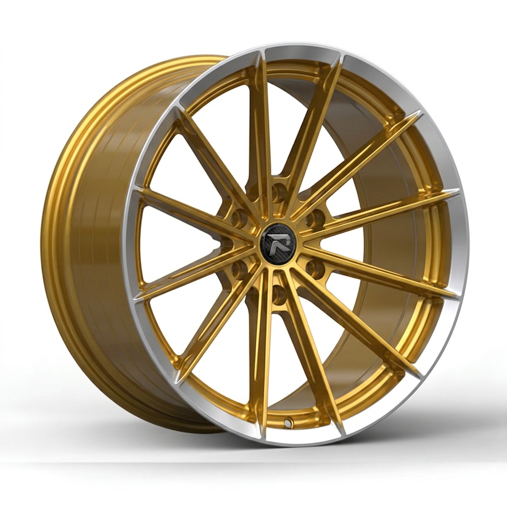 RZR CXX forged wheel — Gloss Gold / Machined Lip
