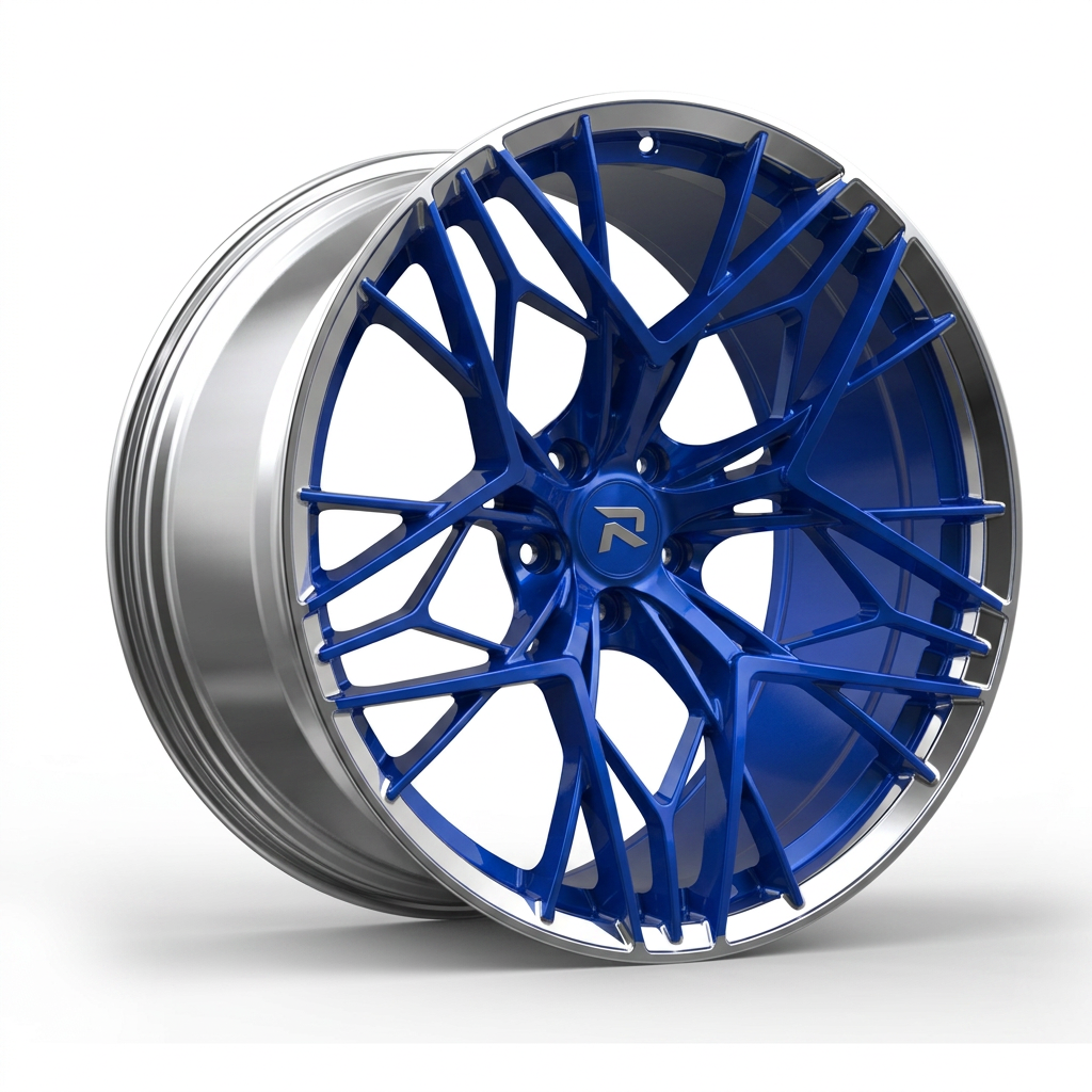 RZR CLXVIII forged wheel — Candy Blue / Polished Lip