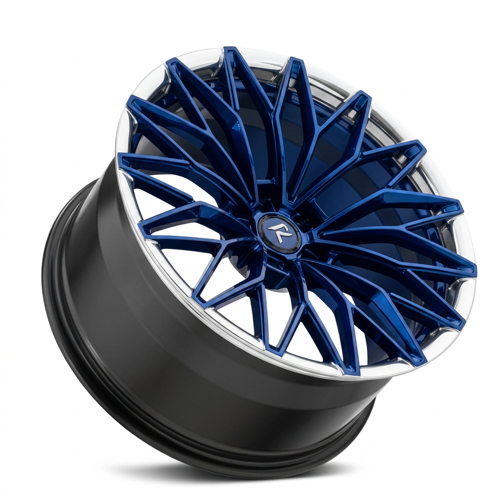 RZR LXXIX forged wheel — Candy Blue / Polished Lip