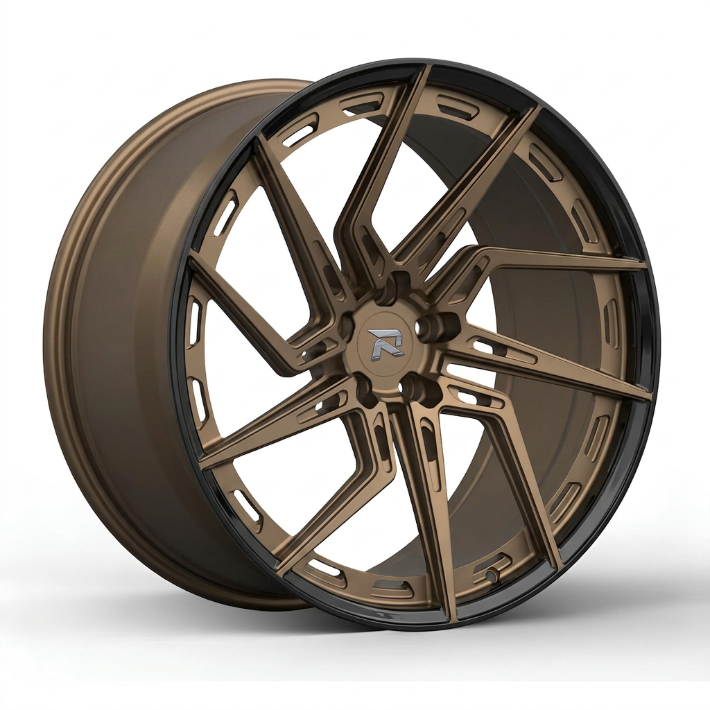 RZR CC forged wheel — Satin Bronze / Gloss Black Lip