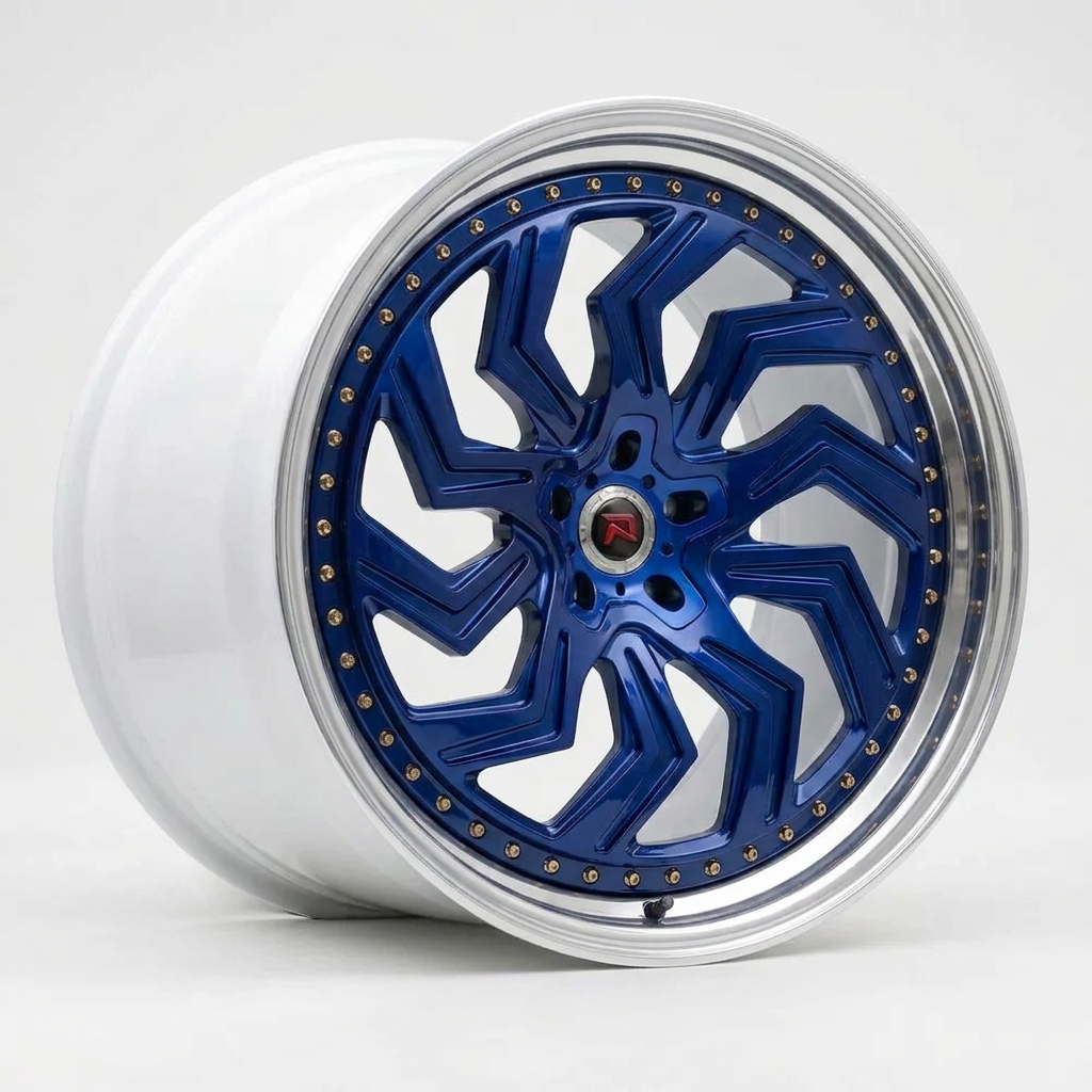 RZR XXXIX forged wheel — Candy Blue / Polished Lip