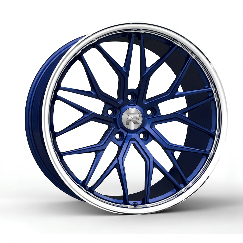 RZR CXXXI forged wheel — Candy Blue / Polished Lip