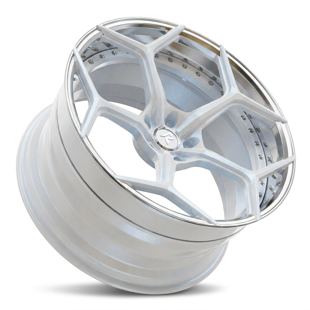 RZR VI custom forged wheel in Brushed Silver / Polished Lip
