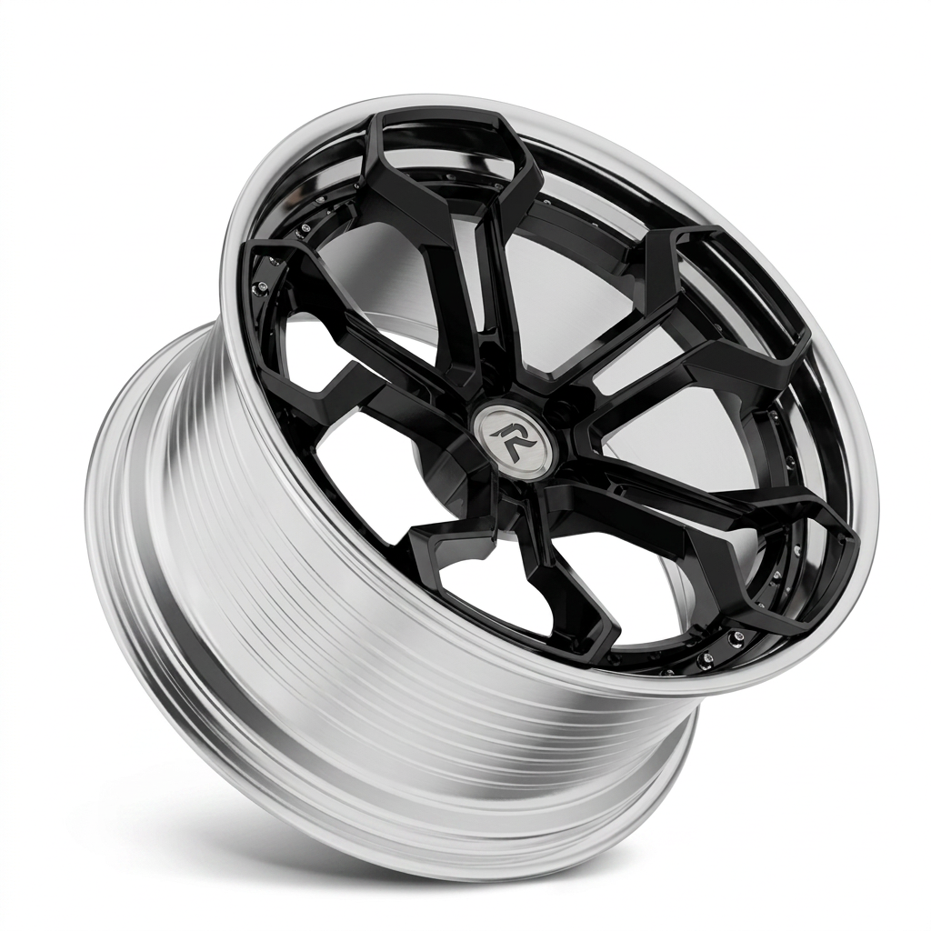 RZR LX forged wheel — Gloss Black / Polished Lip
