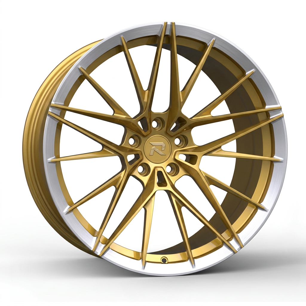 RZR CLXXXVII forged wheel — Gloss Gold / Machined Lip
