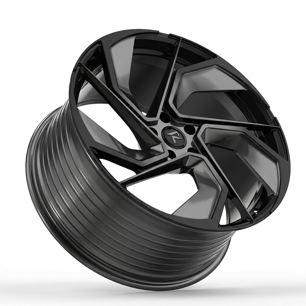 RZR LXXXI forged wheel — Liquid Silver Chrome / Black Accents