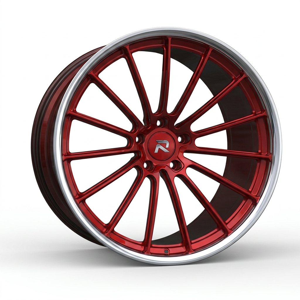 RZR CXCIV forged wheel — Candy Red / Polished Lip