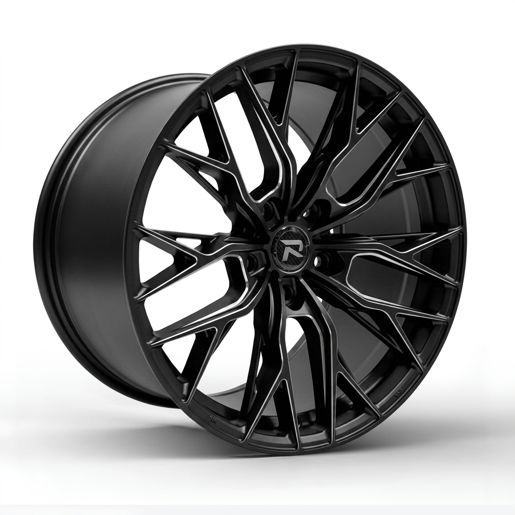 RZR CLV forged wheel — Matte Black / Milled Edges