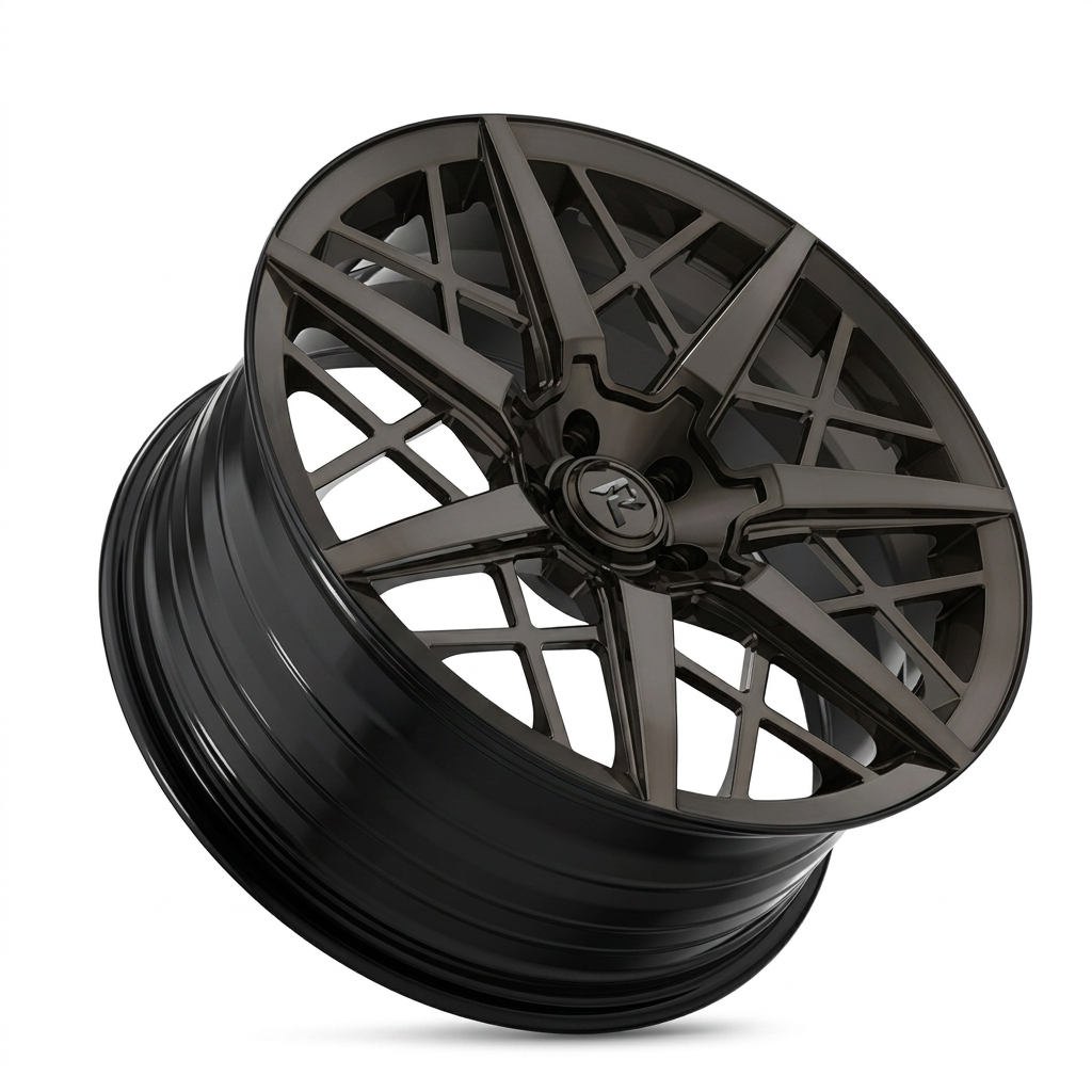 RZR LXXII forged wheel — Smoked Chrome / Gloss Black