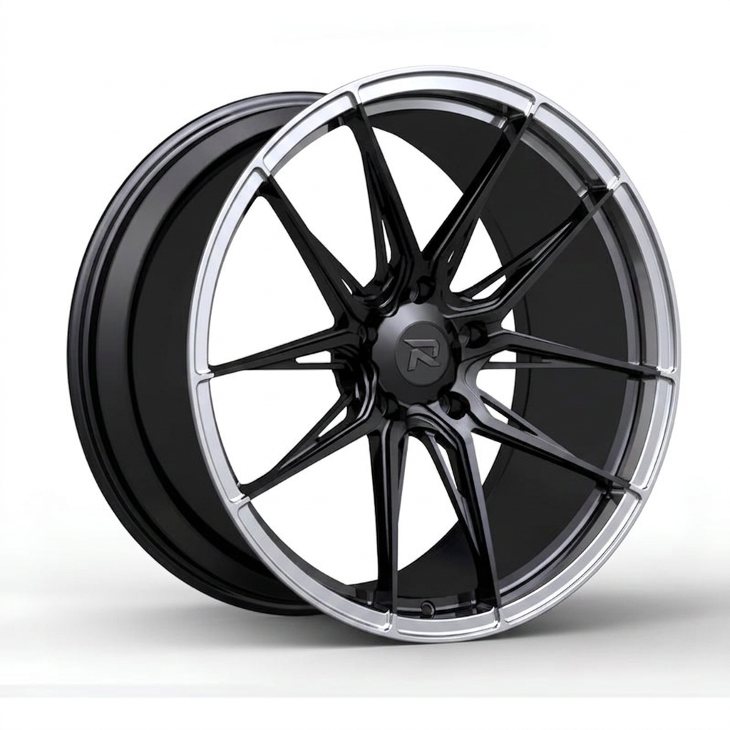 RZR CXCIX forged wheel — Gloss Black / Polished Lip