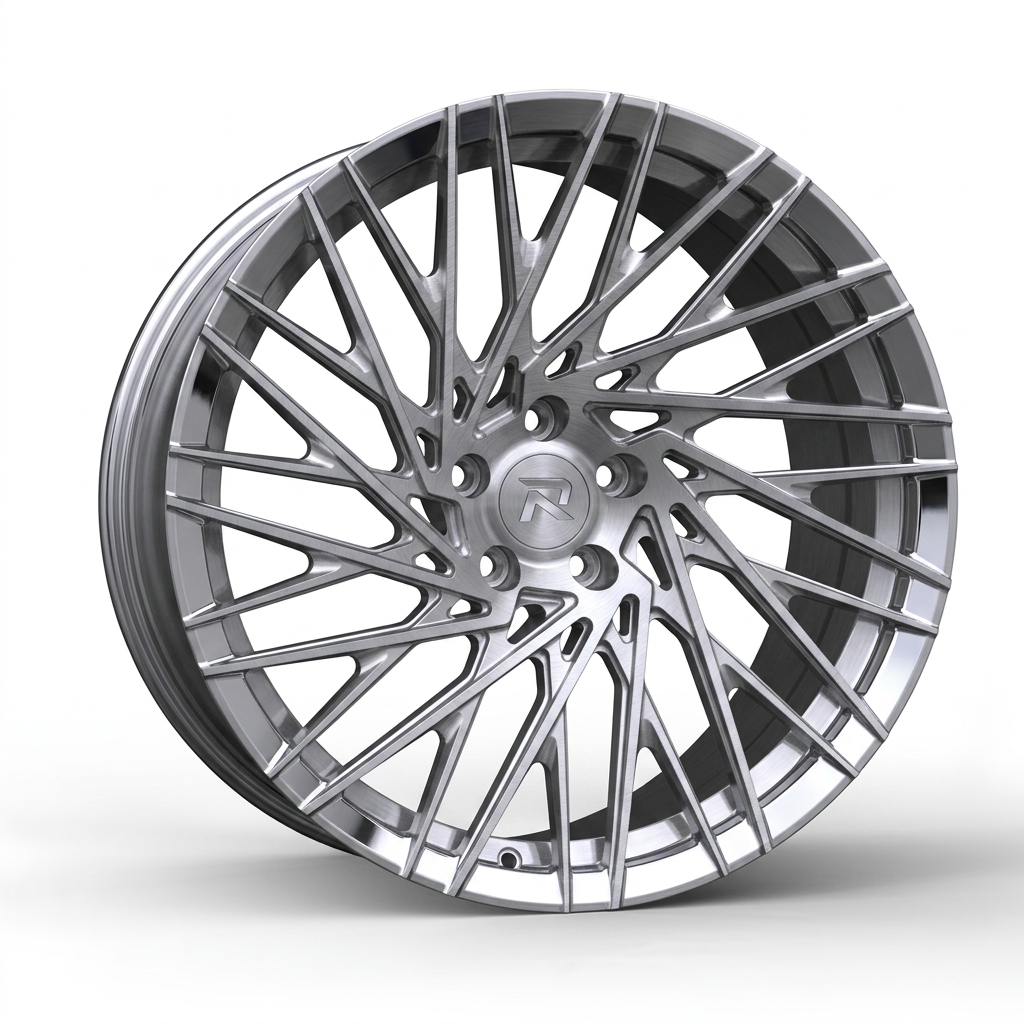 RZR CXCV forged wheel — Brushed Silver / Polished Lip