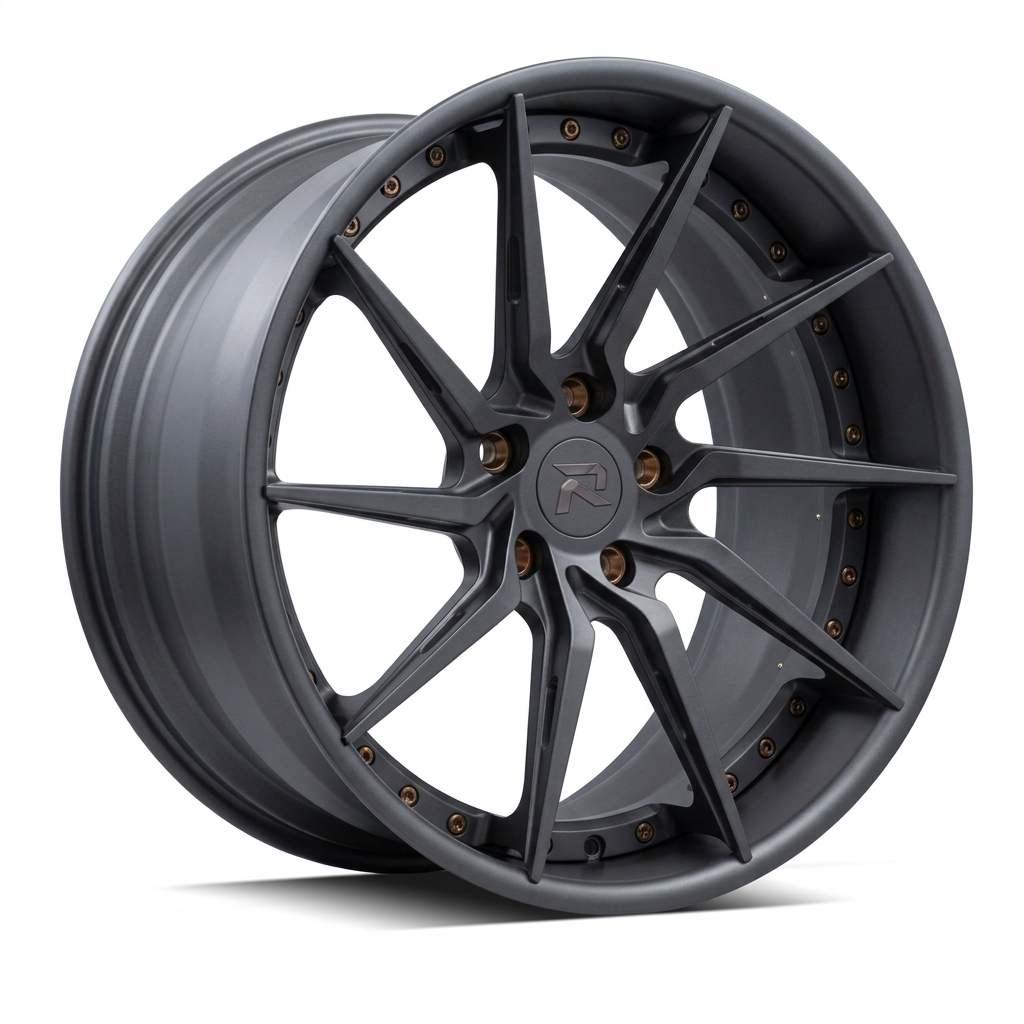 RZR XCIV forged wheel — Matte Anthracite / Bronze Hardware