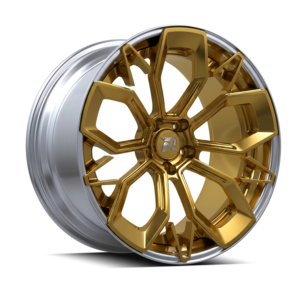 RZR CVI forged wheel — Gloss Gold / Machined Lip