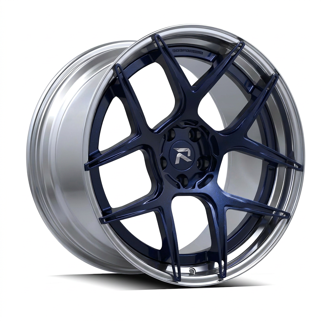 RZR CVIII forged wheel — Midnight Blue Pearl / Polished Lip