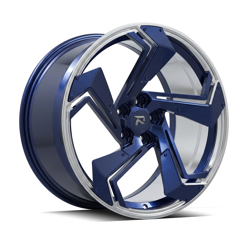 RZR CXXIV forged wheel — Midnight Blue Pearl / Polished Lip