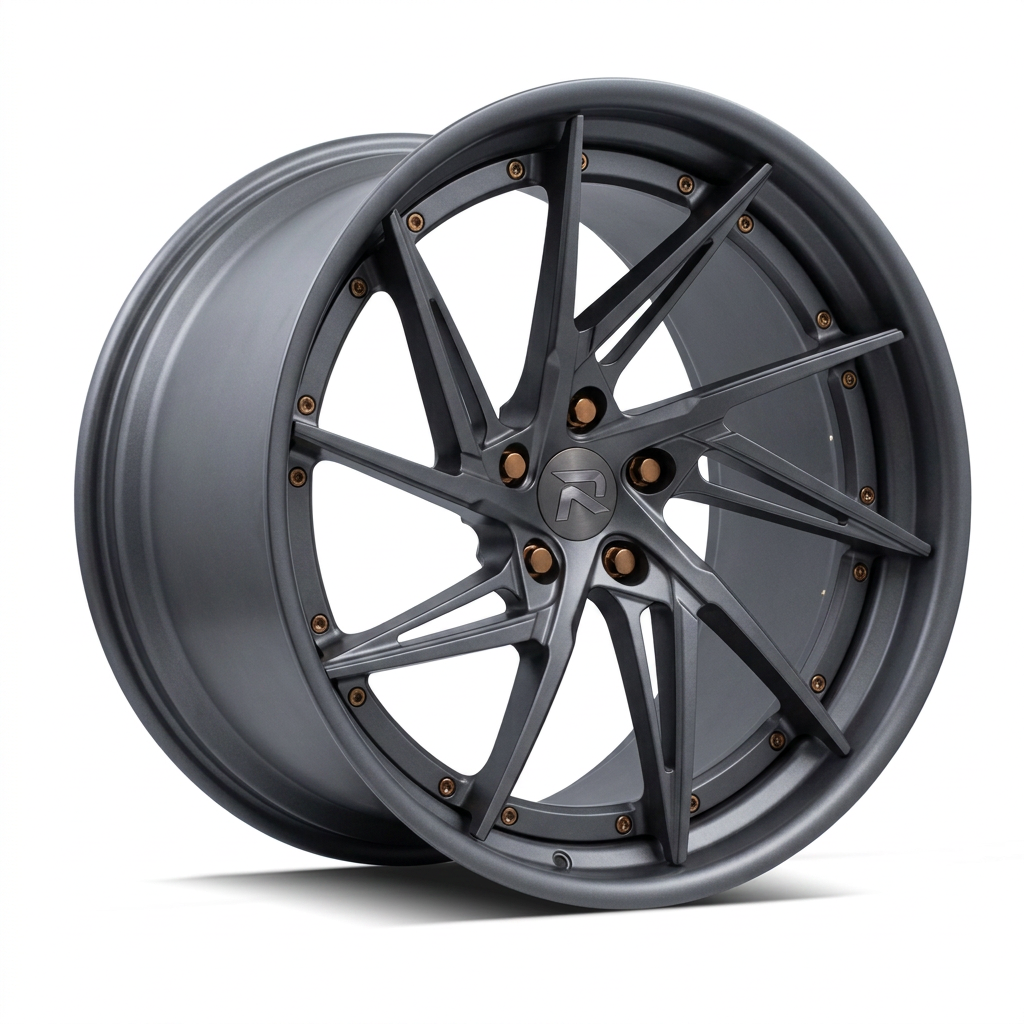 RZR XCIX forged wheel — Matte Anthracite / Bronze Hardware