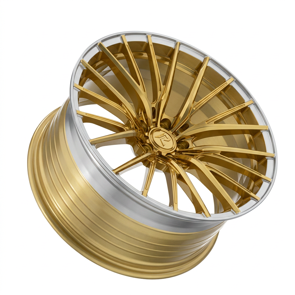 RZR LXXVI forged wheel — Gloss Gold / Machined Lip