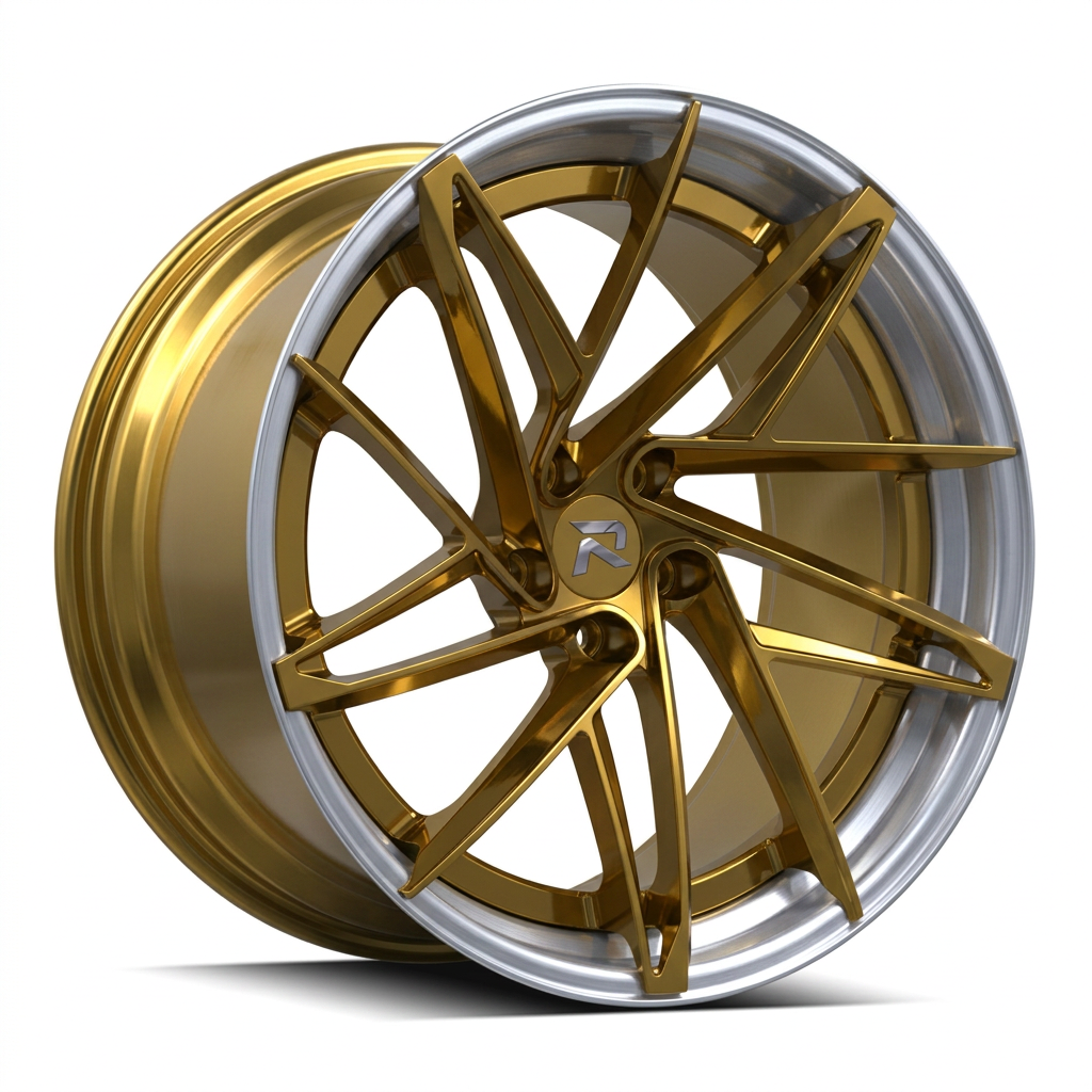 RZR CII forged wheel — Gloss Gold / Machined Lip