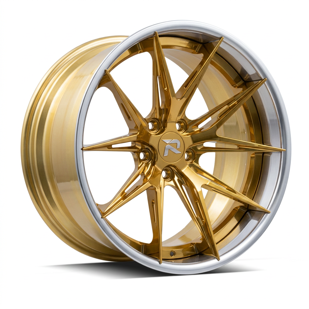 RZR XCII forged wheel — Gloss Gold / Machined Lip