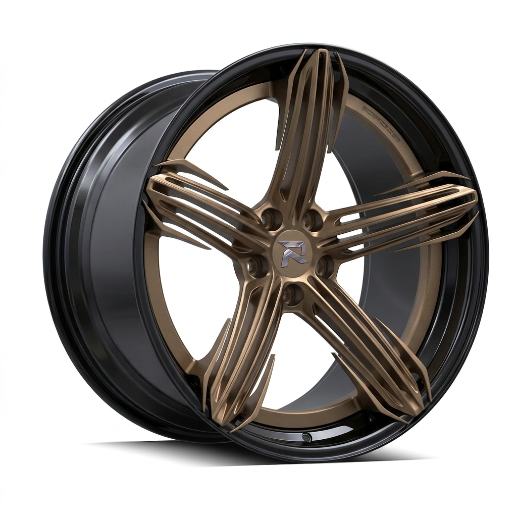 RZR CIV forged wheel — Satin Bronze / Gloss Black Lip