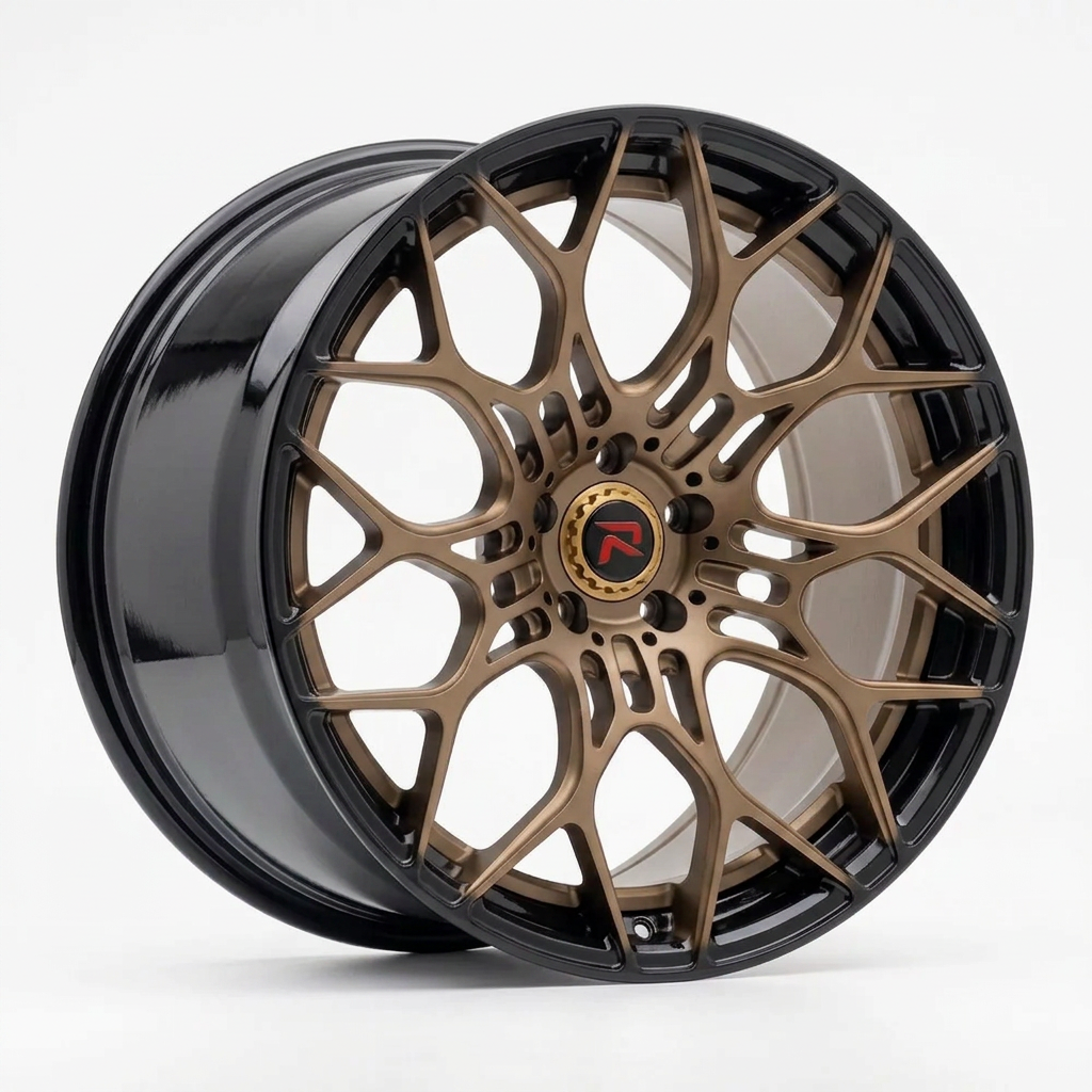 RZR XLV forged wheel — Satin Bronze / Gloss Black Lip