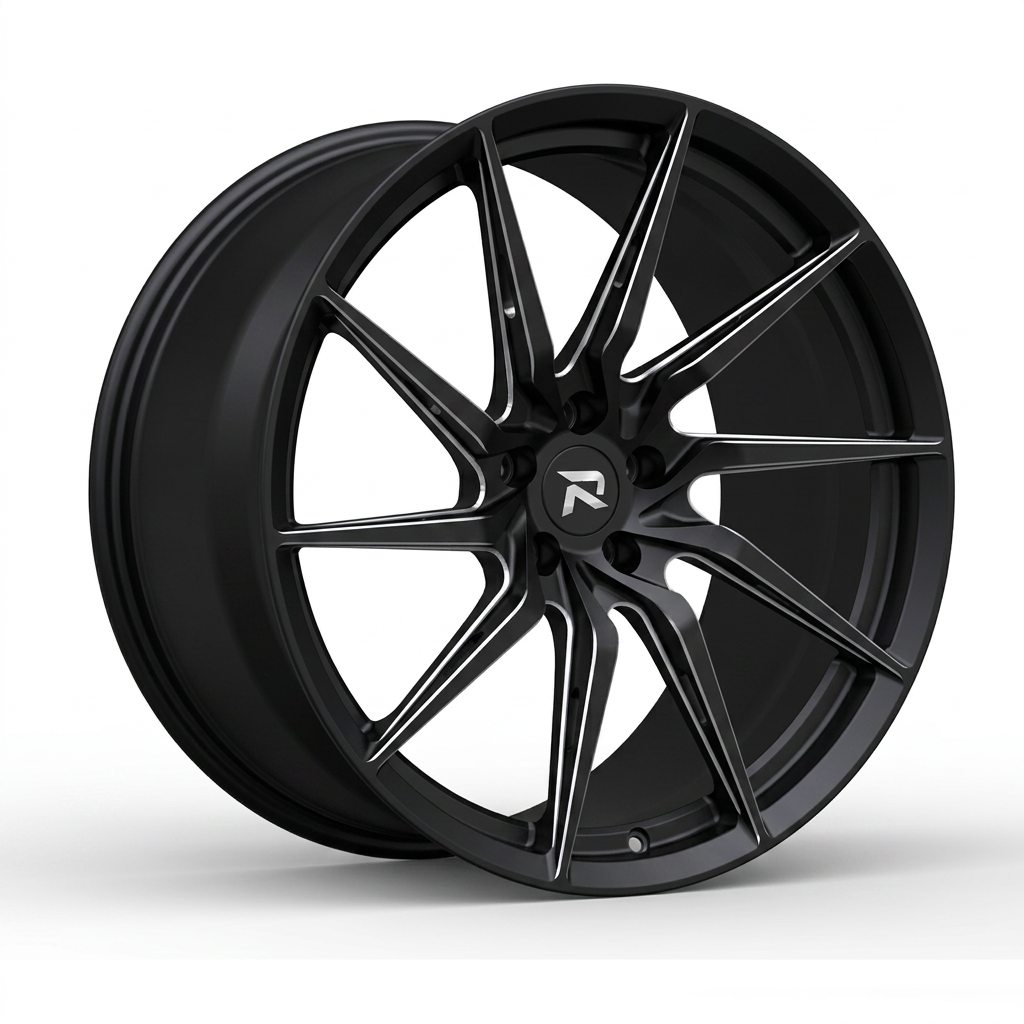 RZR CXLIV forged wheel — Matte Black / Milled Edges