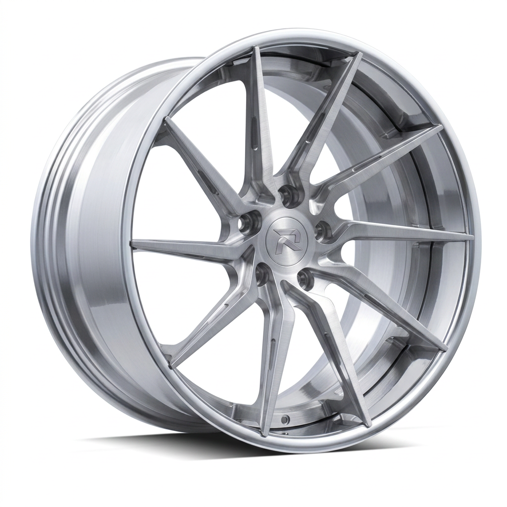RZR XCIV forged wheel — Brushed Silver / Polished Lip
