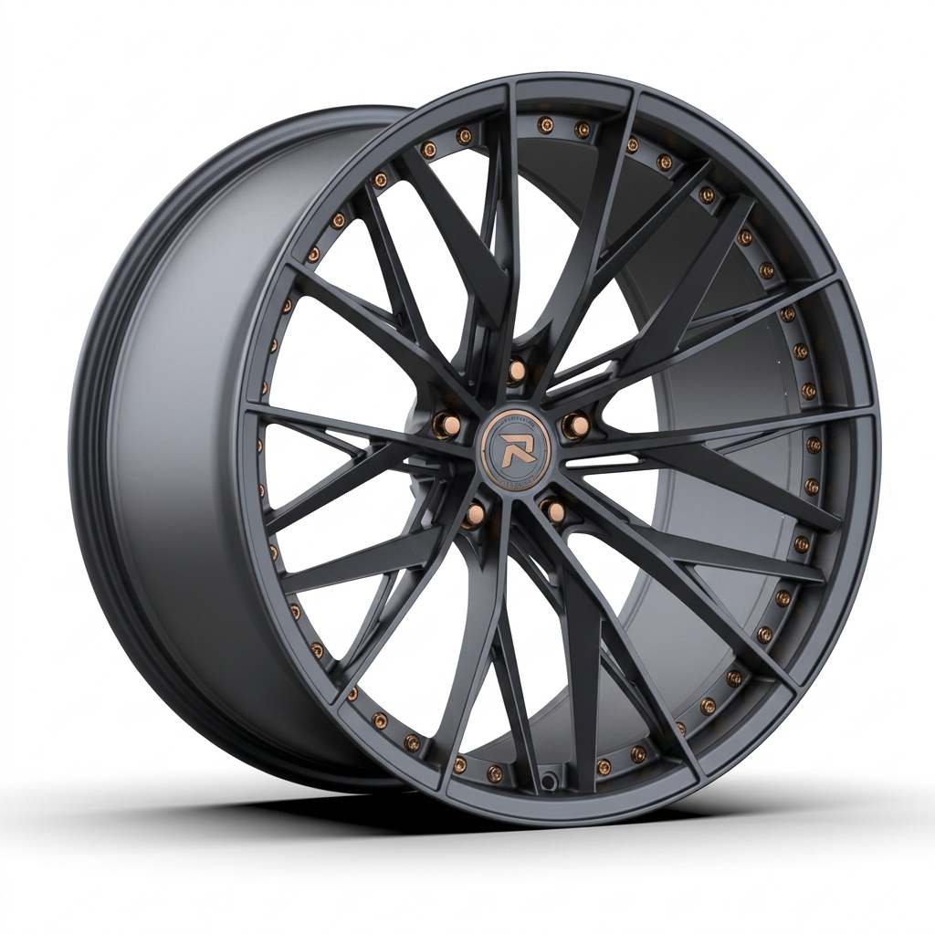 RZR CXXXVI forged wheel — Matte Anthracite / Bronze Hardware