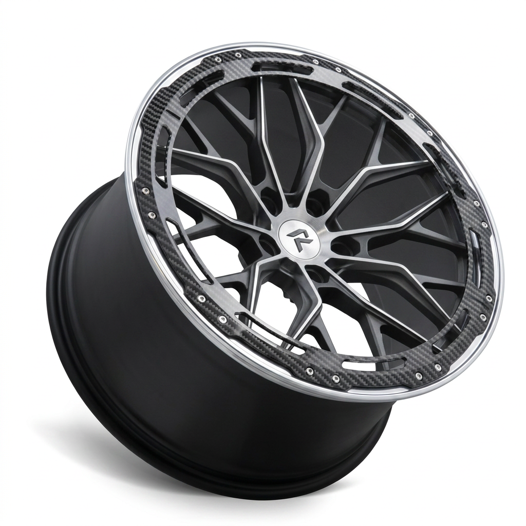 RZR LXXXVII forged wheel — Graphite Machined / Polished Lip