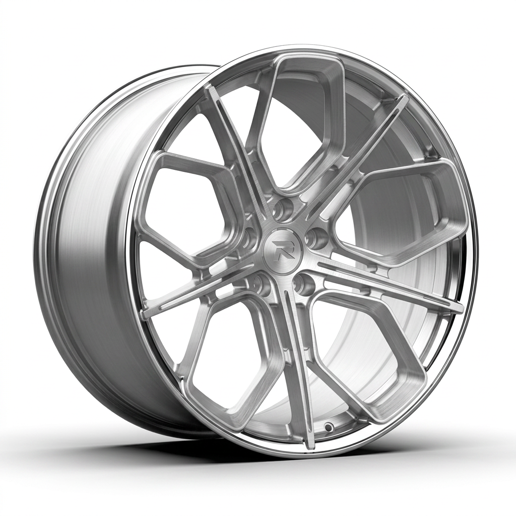 RZR CXXI forged wheel — Brushed Silver / Polished Lip