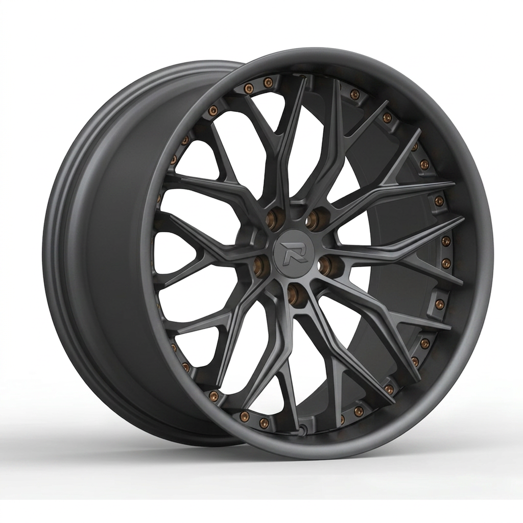 RZR CXCVI forged wheel — Matte Anthracite / Bronze Hardware