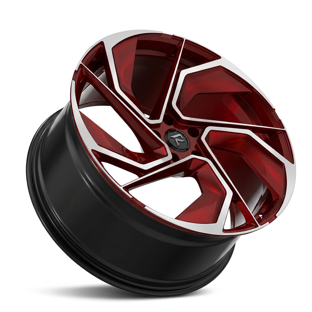 RZR LXXXI forged wheel — Candy Red / Polished Lip