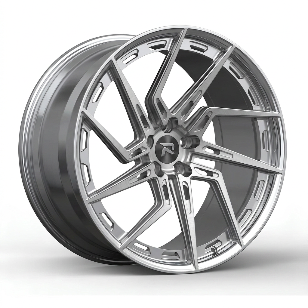 RZR CC forged wheel — Brushed Silver / Polished Lip