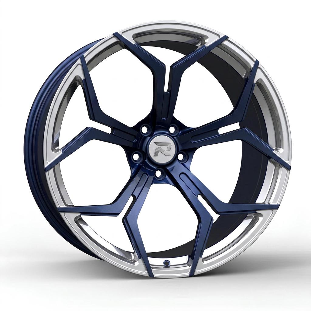 RZR CLXXV forged wheel — Midnight Blue Pearl / Polished Lip