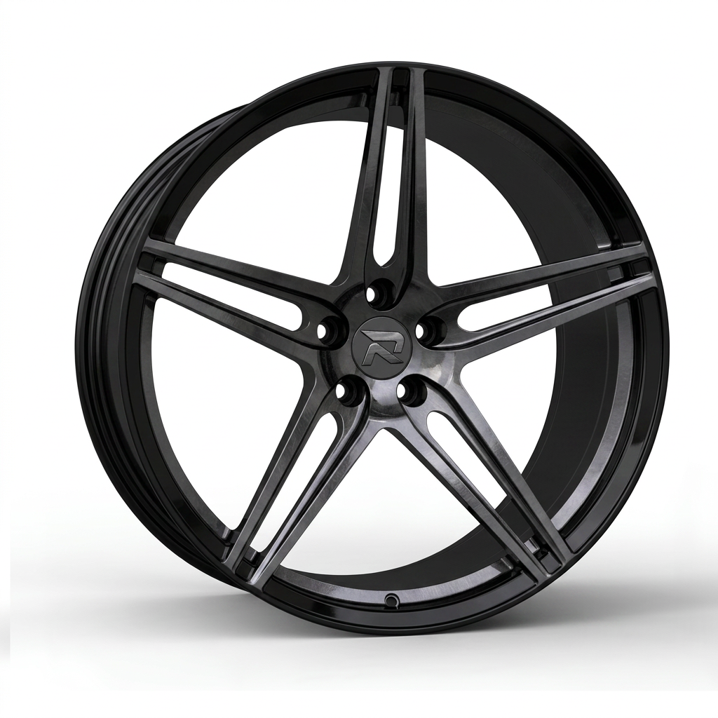 RZR CXXVII forged wheel — Smoked Chrome / Gloss Black