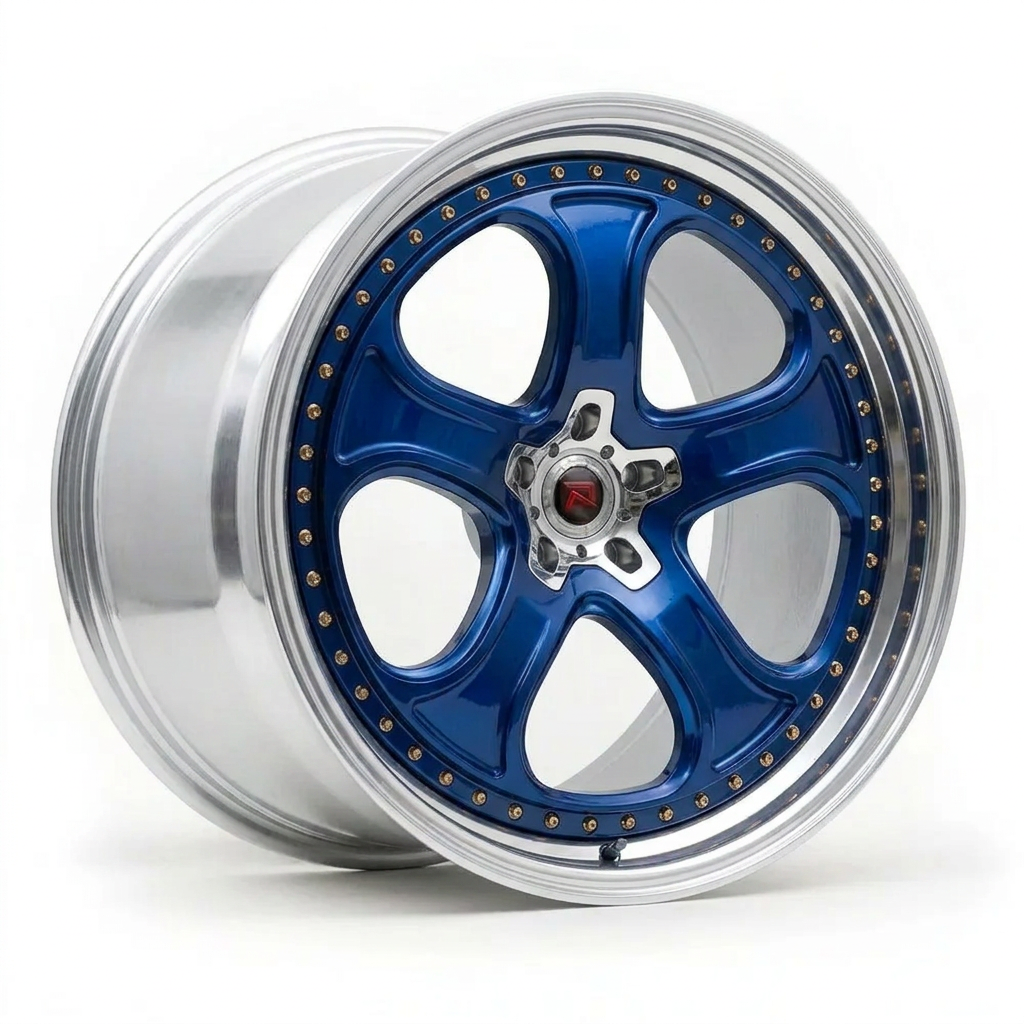 RZR XXVI forged wheel — Candy Blue / Polished Lip