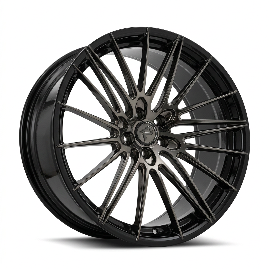 RZR LXXIII forged wheel — Smoked Chrome / Gloss Black