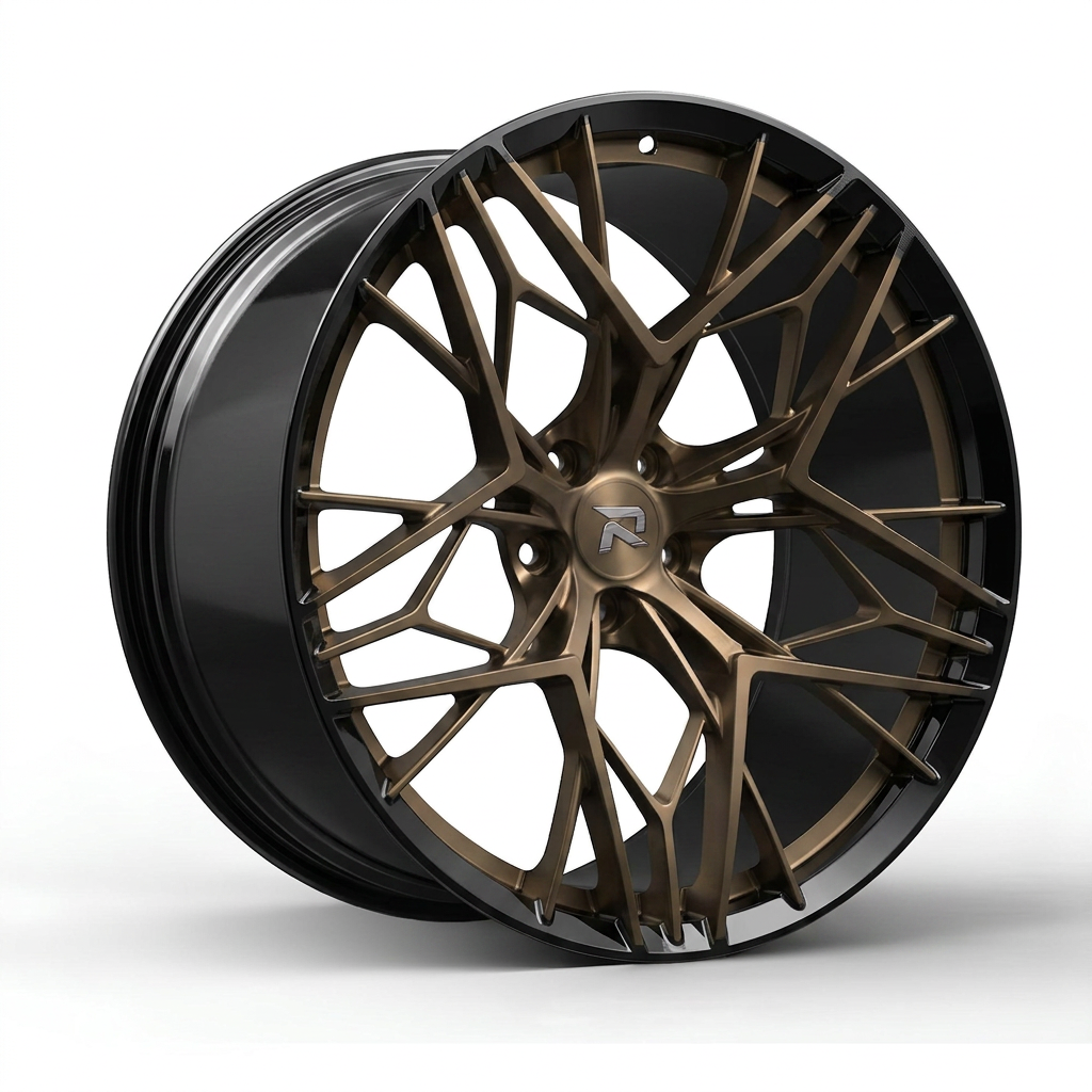RZR CLXVIII forged wheel — Satin Bronze / Gloss Black Lip