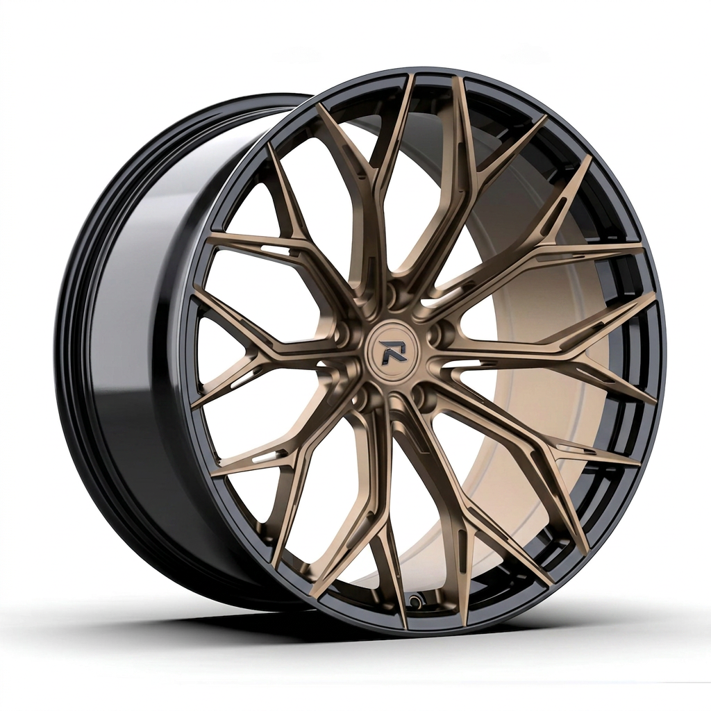 RZR CLI forged wheel — Satin Bronze / Gloss Black Lip