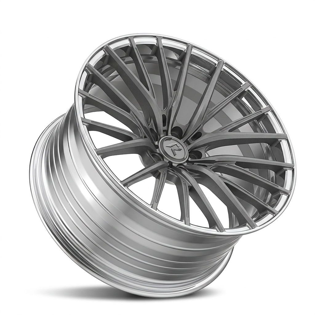RZR LXXVI forged wheel — Frozen Grey Matte / Polished Lip