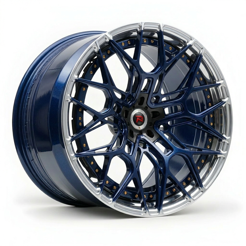 RZR XX forged wheel — Midnight Blue Pearl / Polished Lip