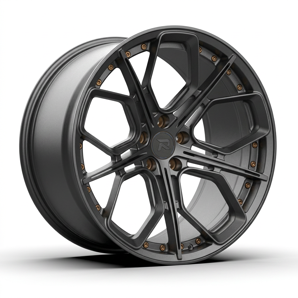 RZR CXXI forged wheel — Matte Anthracite / Bronze Hardware