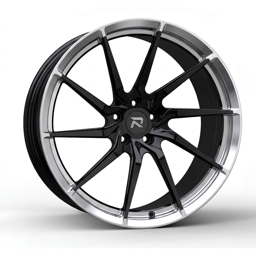 RZR CCIV forged wheel — Gloss Black / Polished Lip