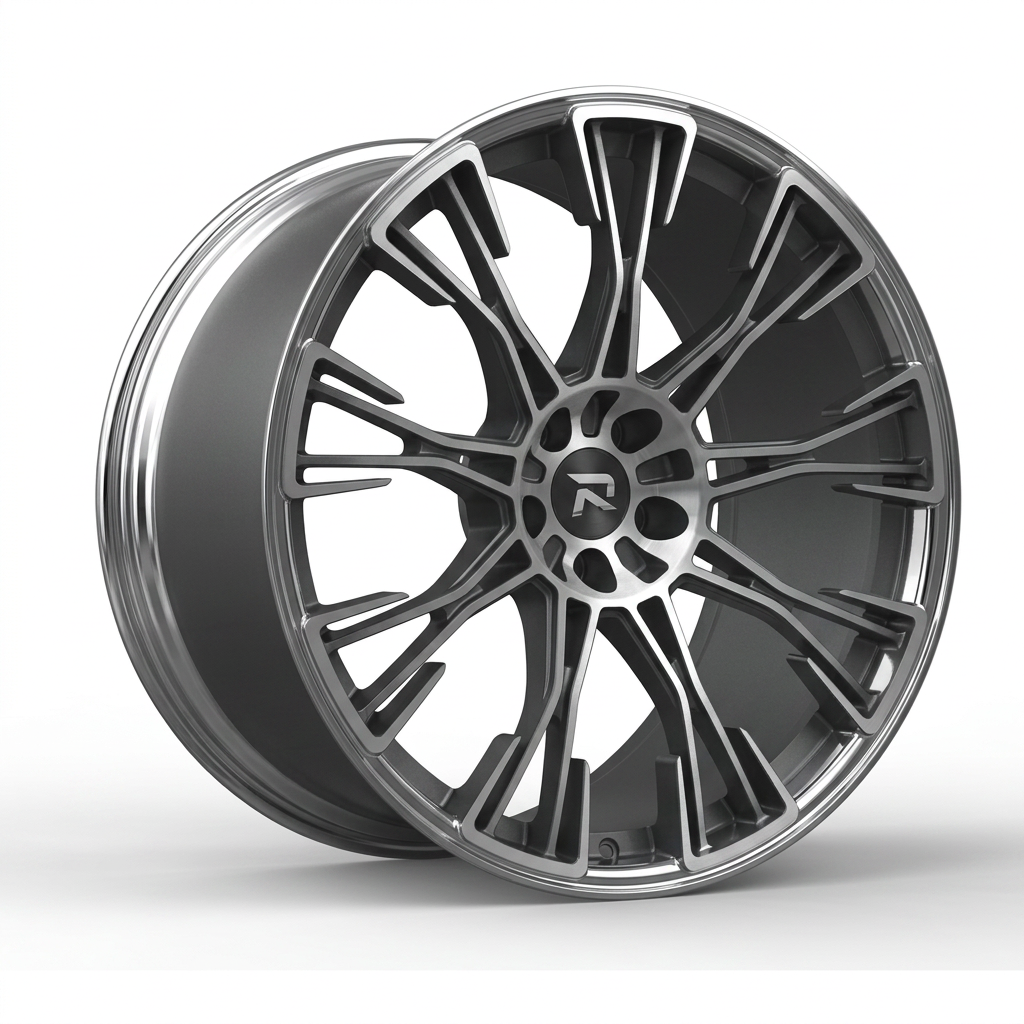 RZR CLXXX forged wheel — Graphite Machined / Polished Lip