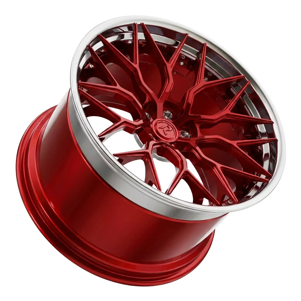 RZR I forged wheel — Gloss Red / Polished Lip