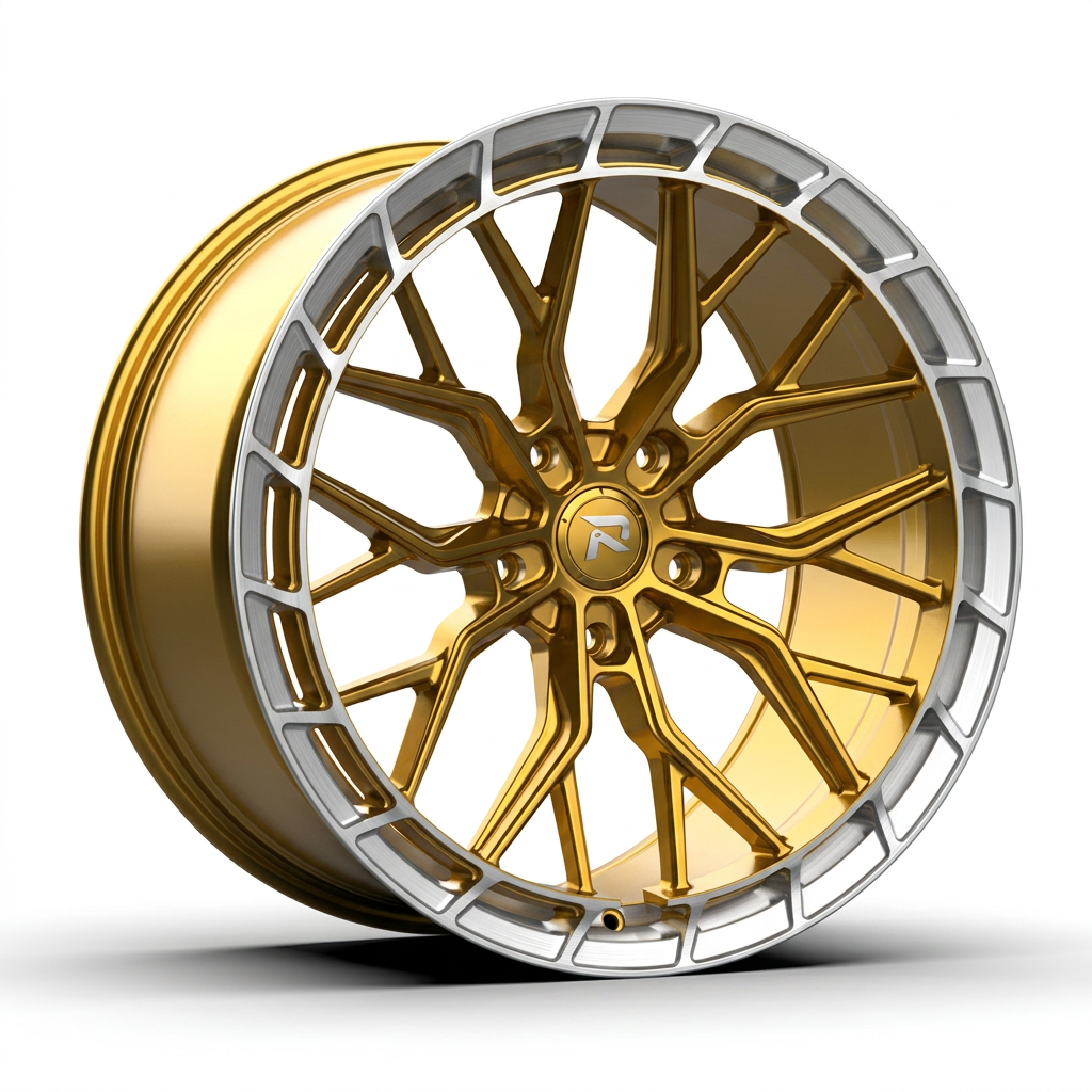 RZR CXXVI forged wheel — Gloss Gold / Machined Lip