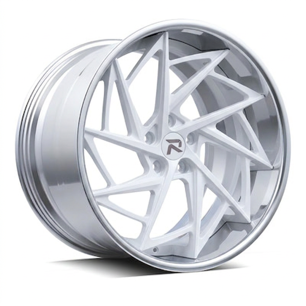 RZR XCVI forged wheel — Gloss White / Polished Lip