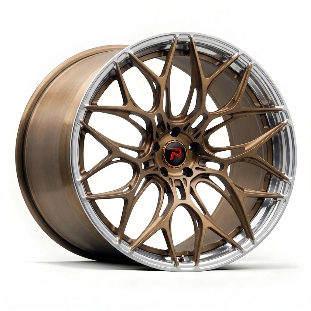 RZR XLVII forged wheel — Brushed Bronze / Polished Lip