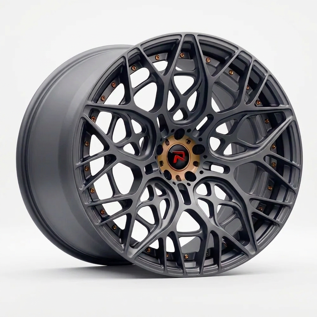 RZR LV forged wheel — Matte Anthracite / Bronze Hardware
