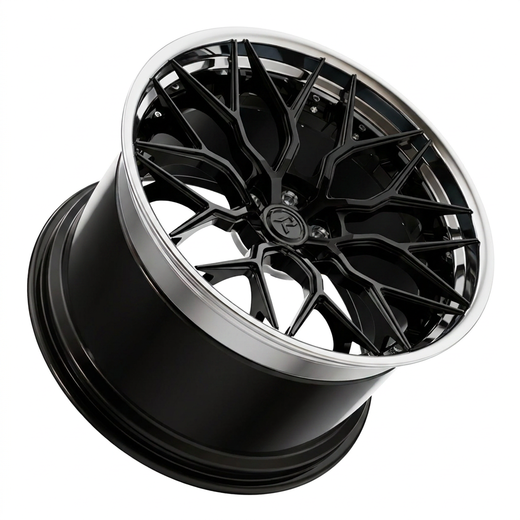 RZR I forged wheel — Gloss Black / Polished Lip